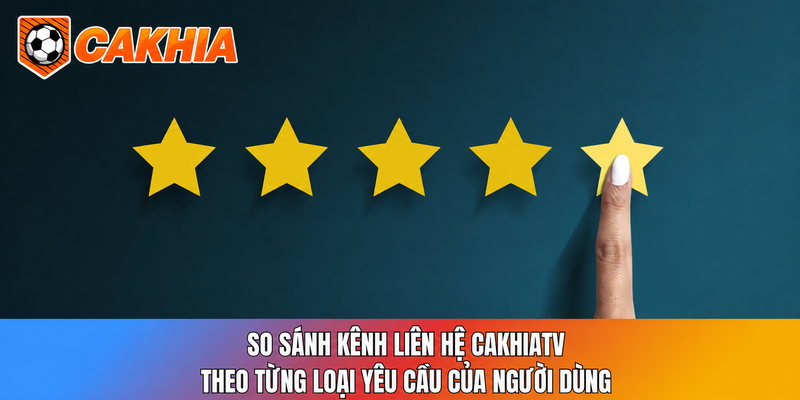 So sánh kênh liên hệ CakhiaTV theo từng loại yêu cầu của người dùng